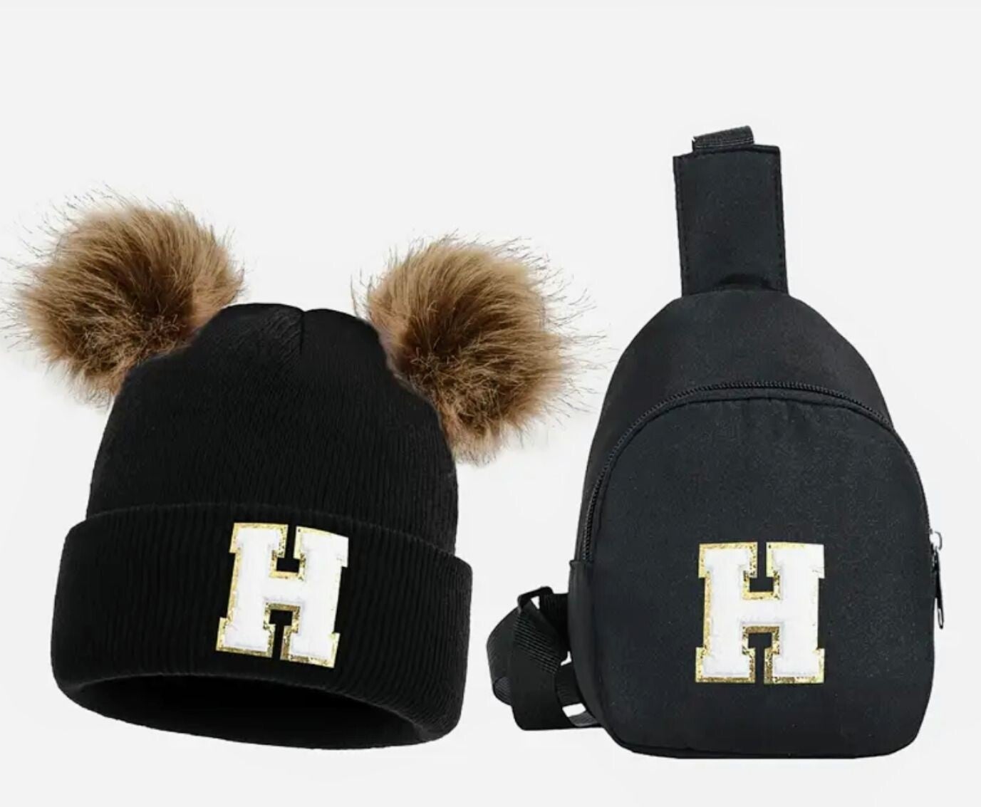 2pc Alphabet Hat and Chest Bag - Letter - H