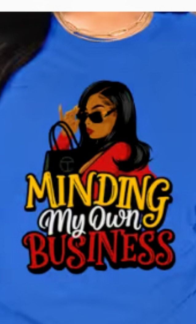 Women’s Round Neck Long Sleeve Graphic T-shirt  - Blue