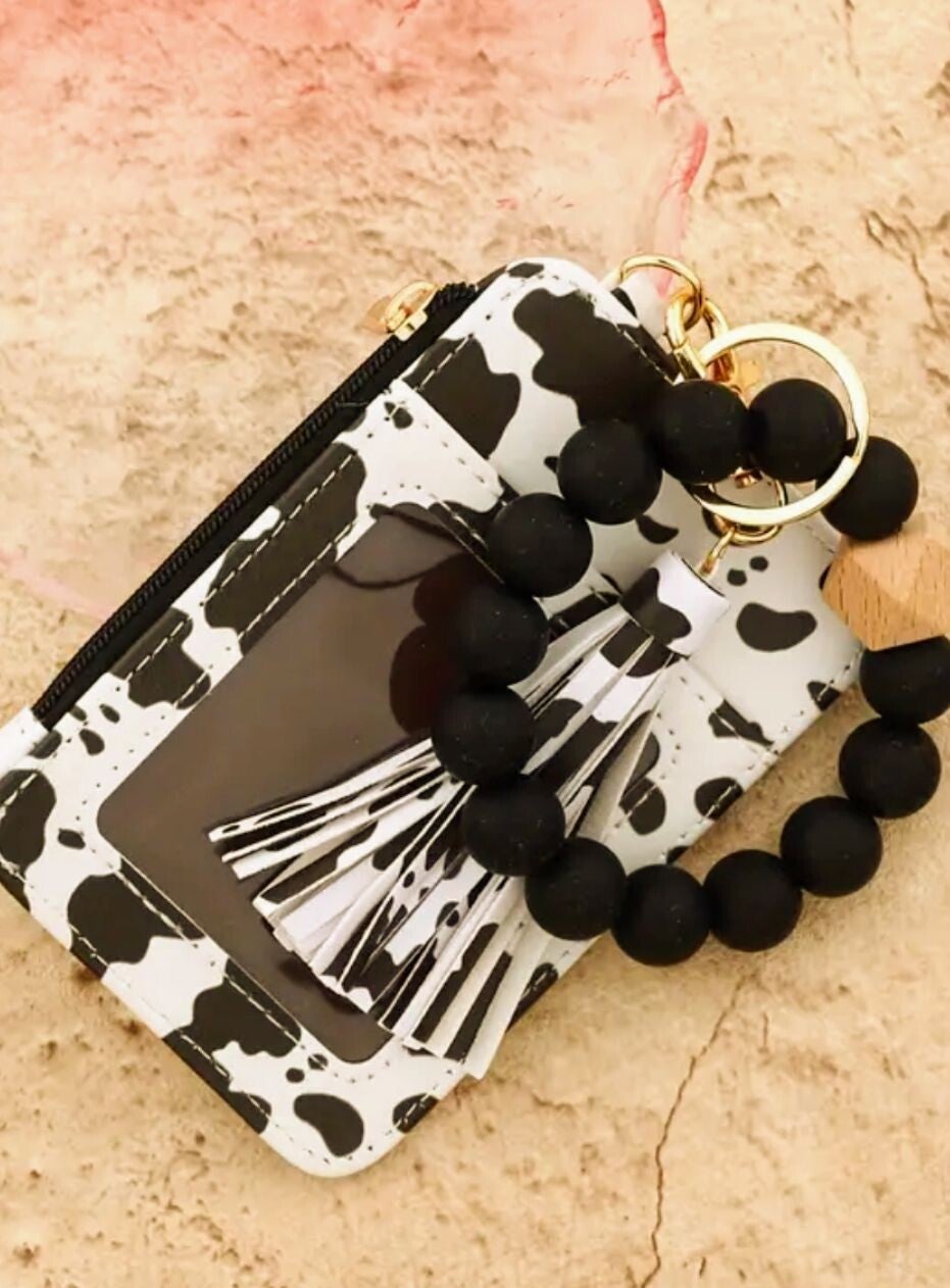 Small wrist wallet- Black/White