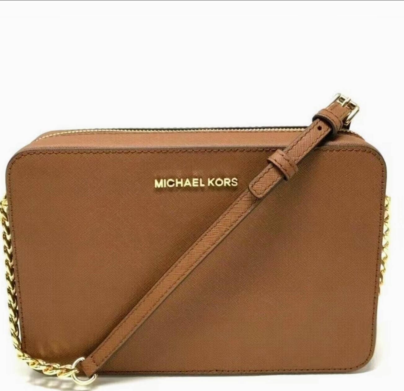 Micheal Kors jet set handbag with gold chain strap  - Brown