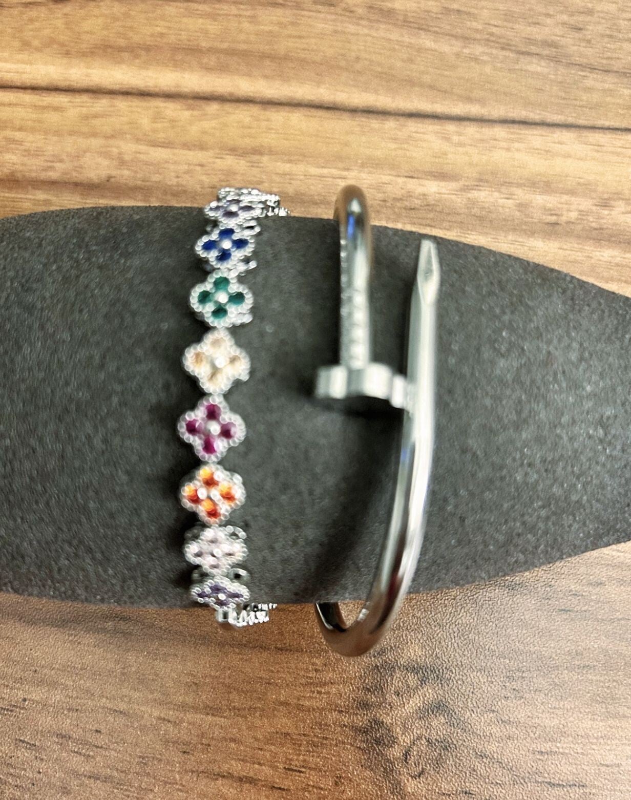 2pc Stainless steal clover bangle set - Style 1