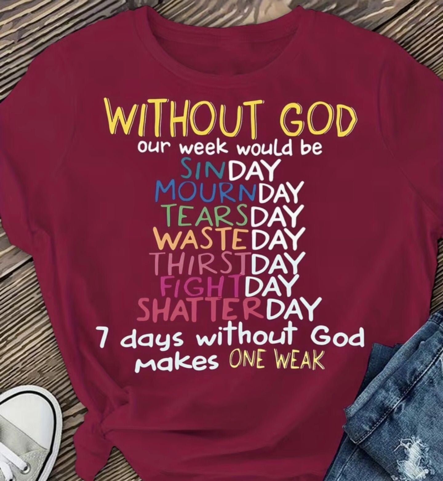 Women’s Christian tee shirt - Burgundy