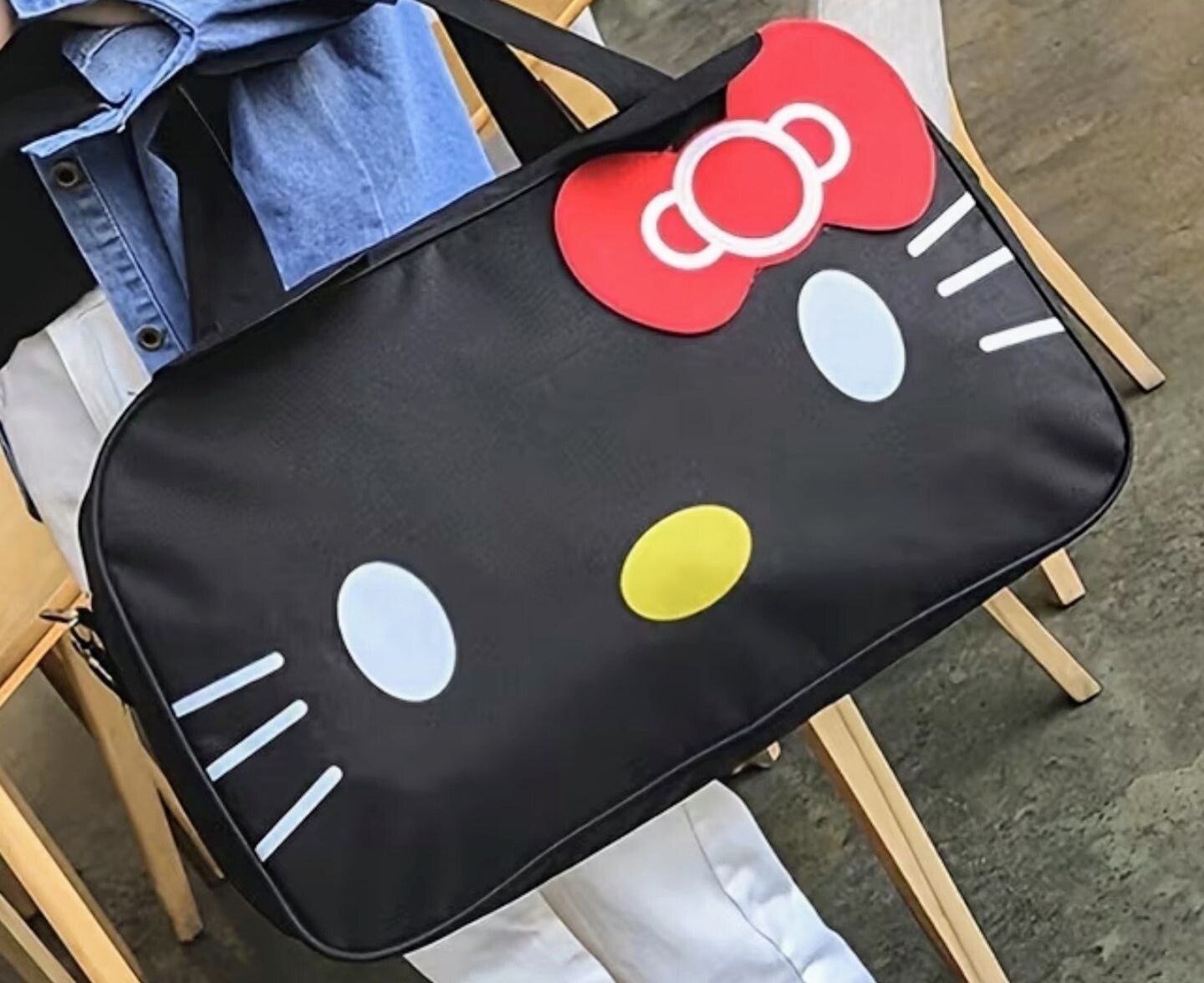 Large Hello Kitty Duffle Bags - Black