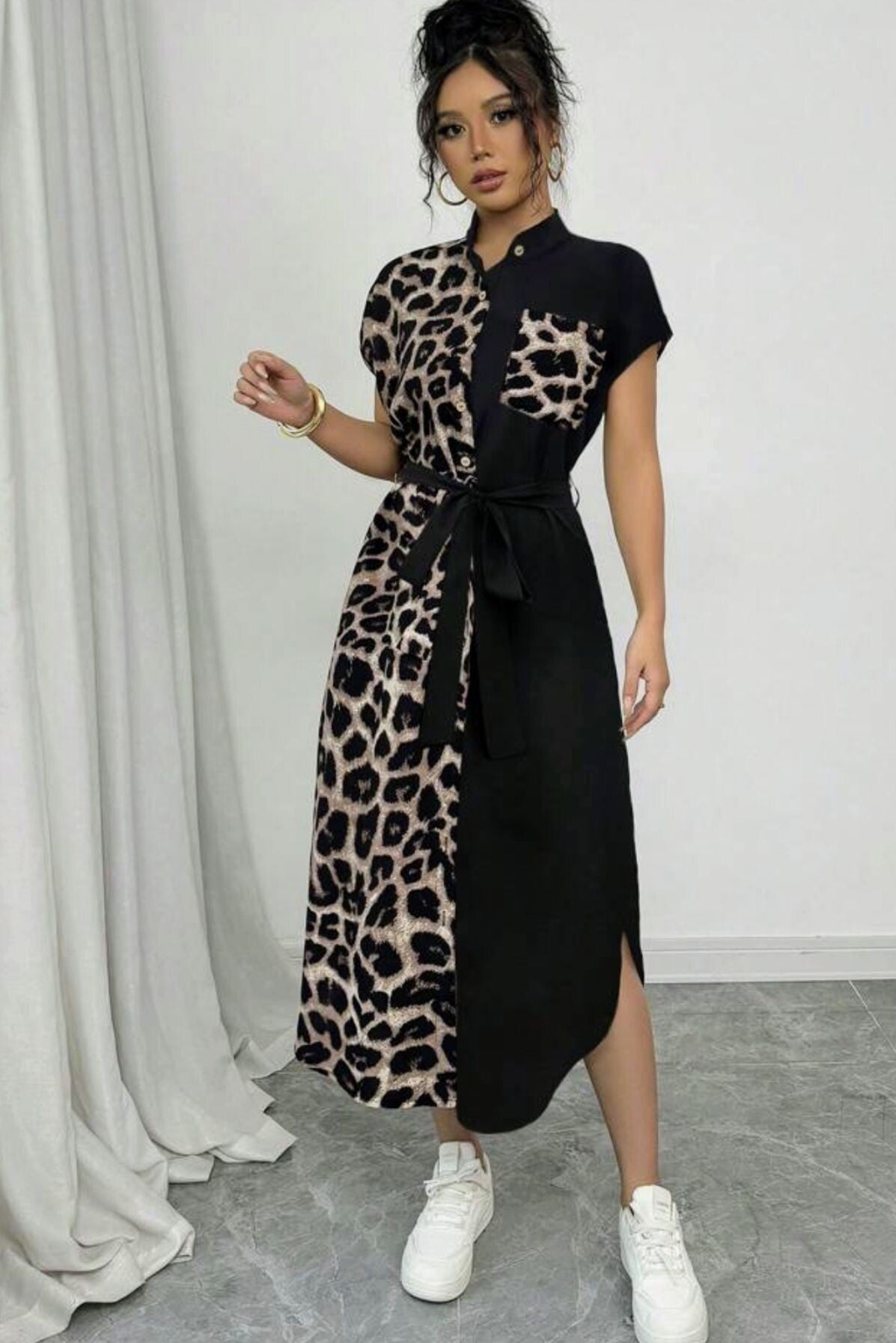 Two-Tone Leopard Print Dresses