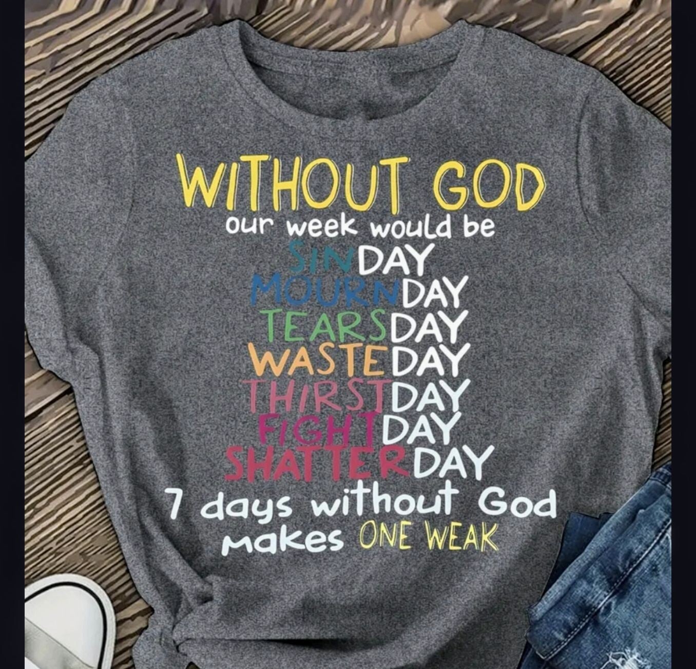 Women’s Christian tee shirt - Gray
