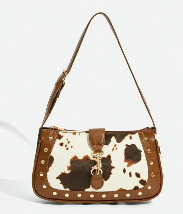 Small Cow Print Hobo Bag - Style 3