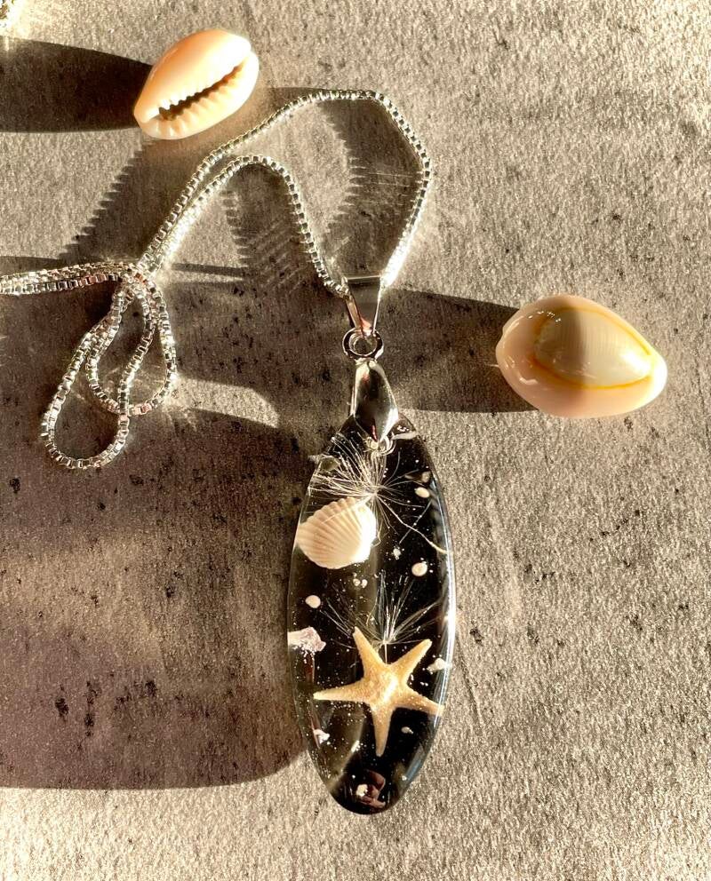 Silberschmuck, Kette maritim, handmade Schmuck, Muschelkette