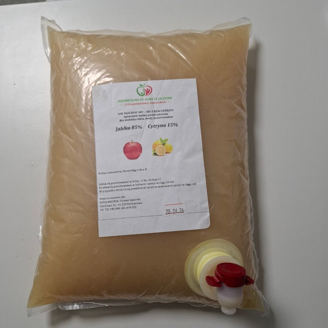 Sok tłoczony NFC Jabłko 85% + Cytryna 15% 3l