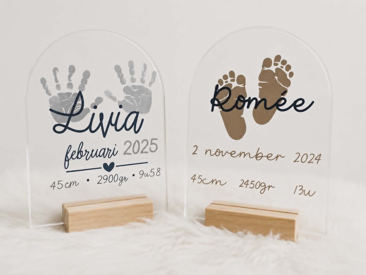 Transparante decoratie op houten staander