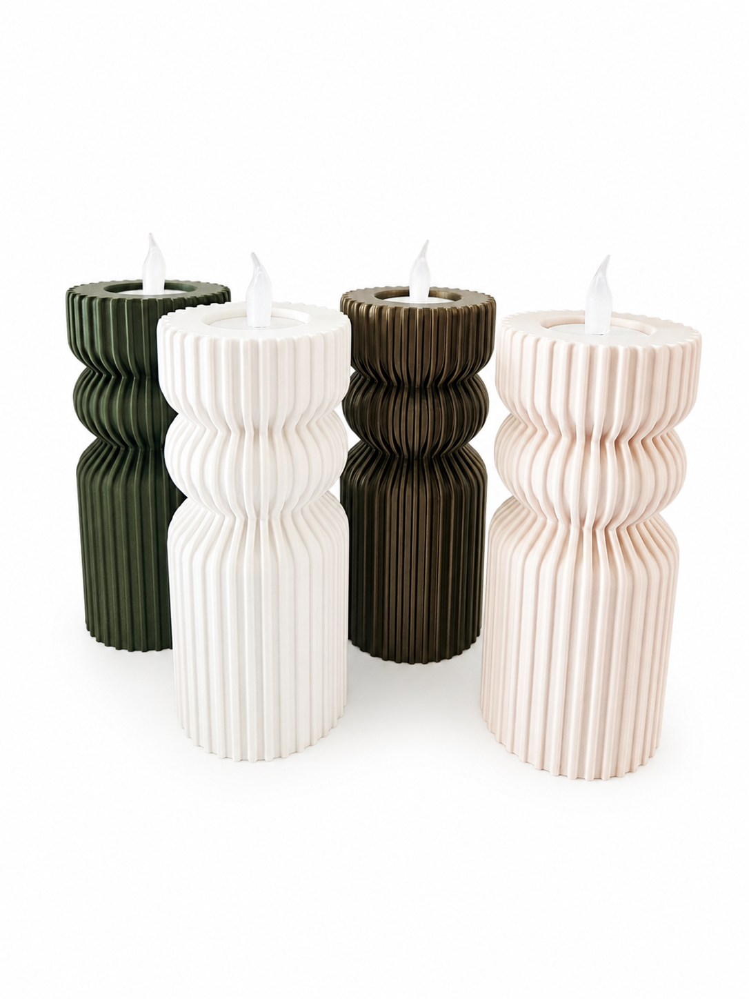 3D Geprinte Theelichthouder / Kandelaar ribbel