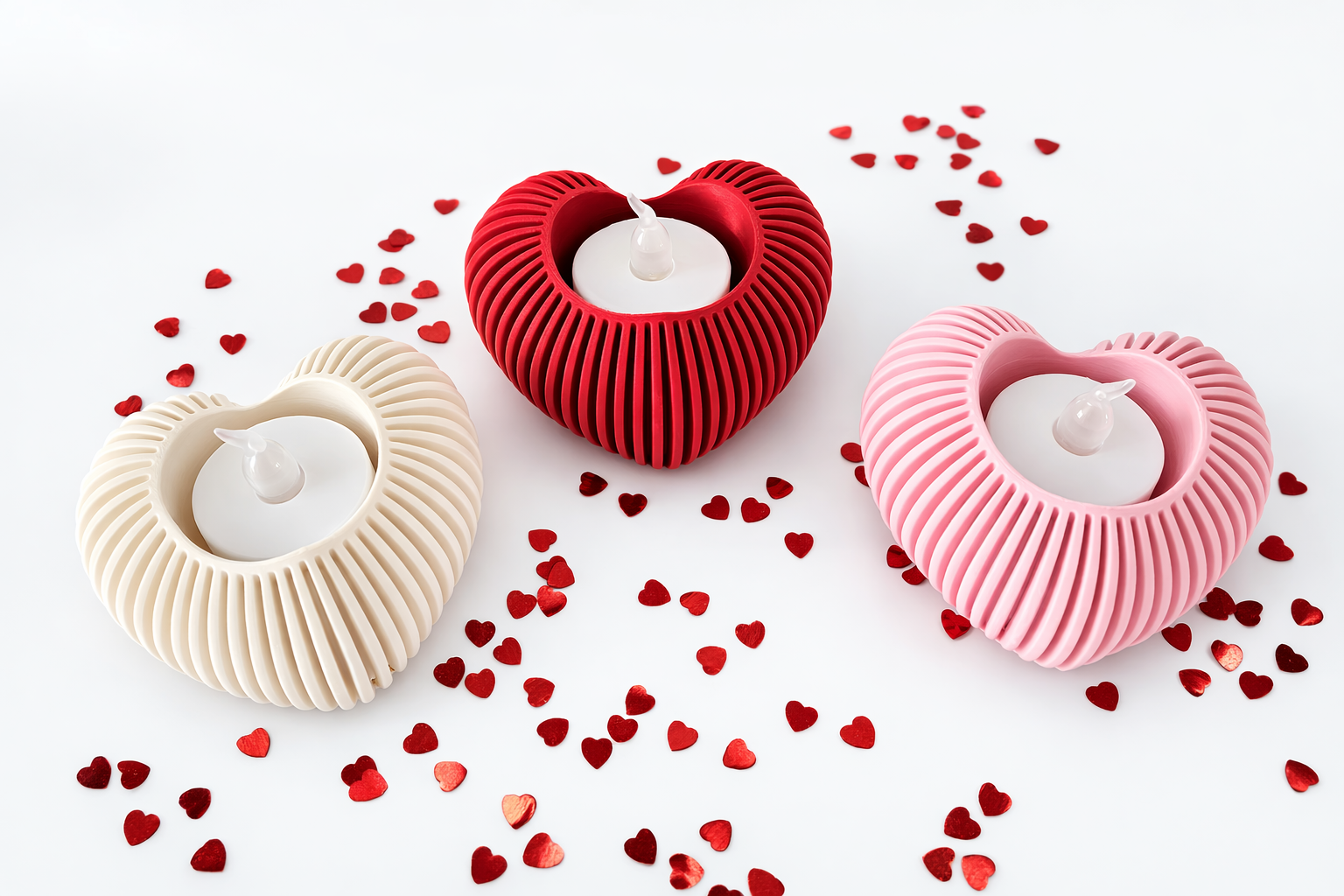 Hartjes led waxinelicht houder