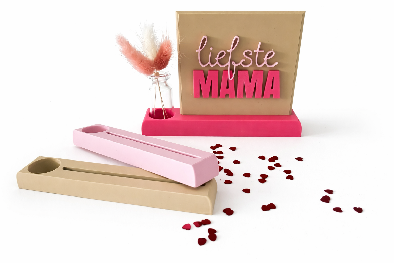 Liefste mama tegeltje met plankje en vaasje