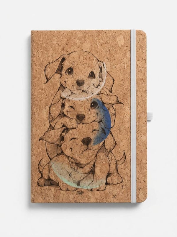 Kork Notizbuch Hunde Welpen
