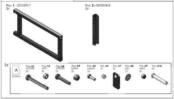 Wandbevestigingsset voor Hooibox