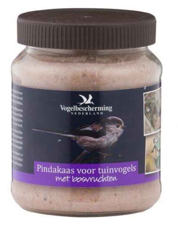 Vogelbescherming vogelpindakaas met bosvruchten