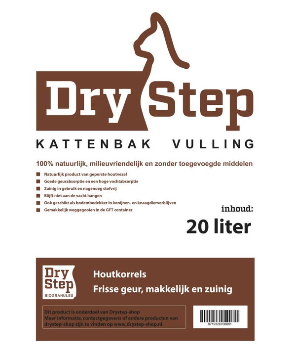 Drystep-shop Kattenbakvulling houtkorrel 20 L