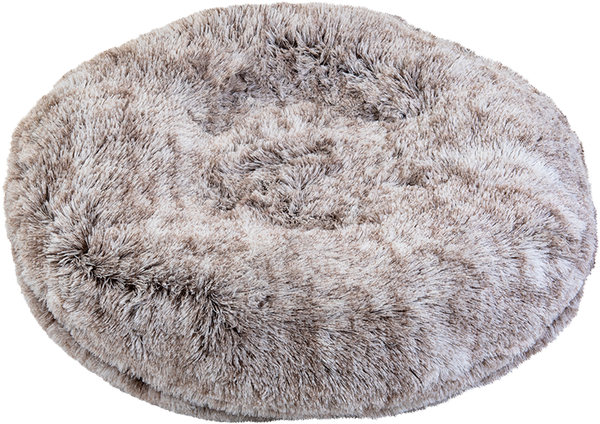AB SOFT donut hondenbed Long Plush Bruin