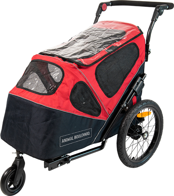 AB TRAVEL Fietskar 2-in-1 Rood/Zwart-M 123x57x77cm