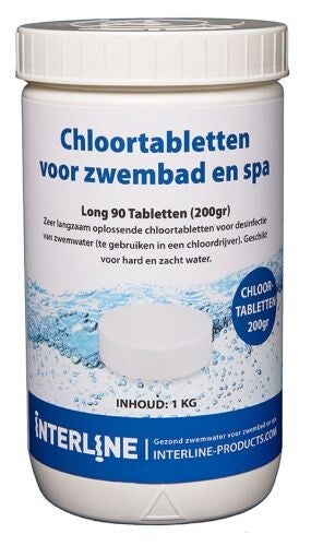 Interline Chloortabletten - Long 90 200 gram/1kg