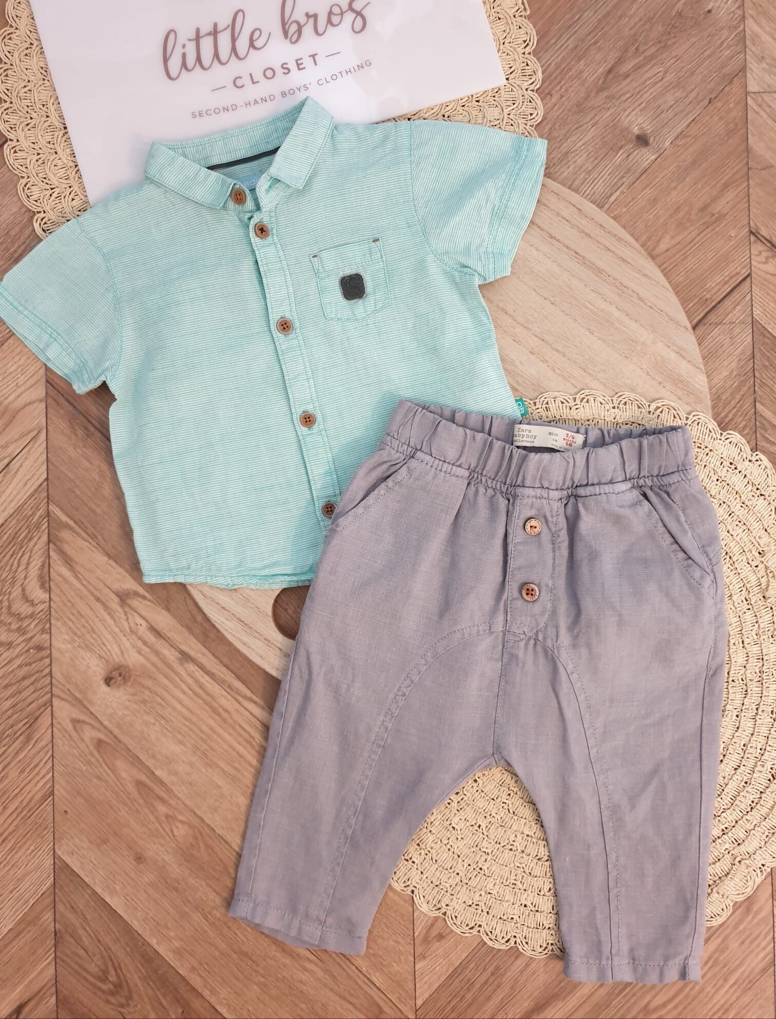 Chique Boy Set - 100% katoen/linnen - Maat 68