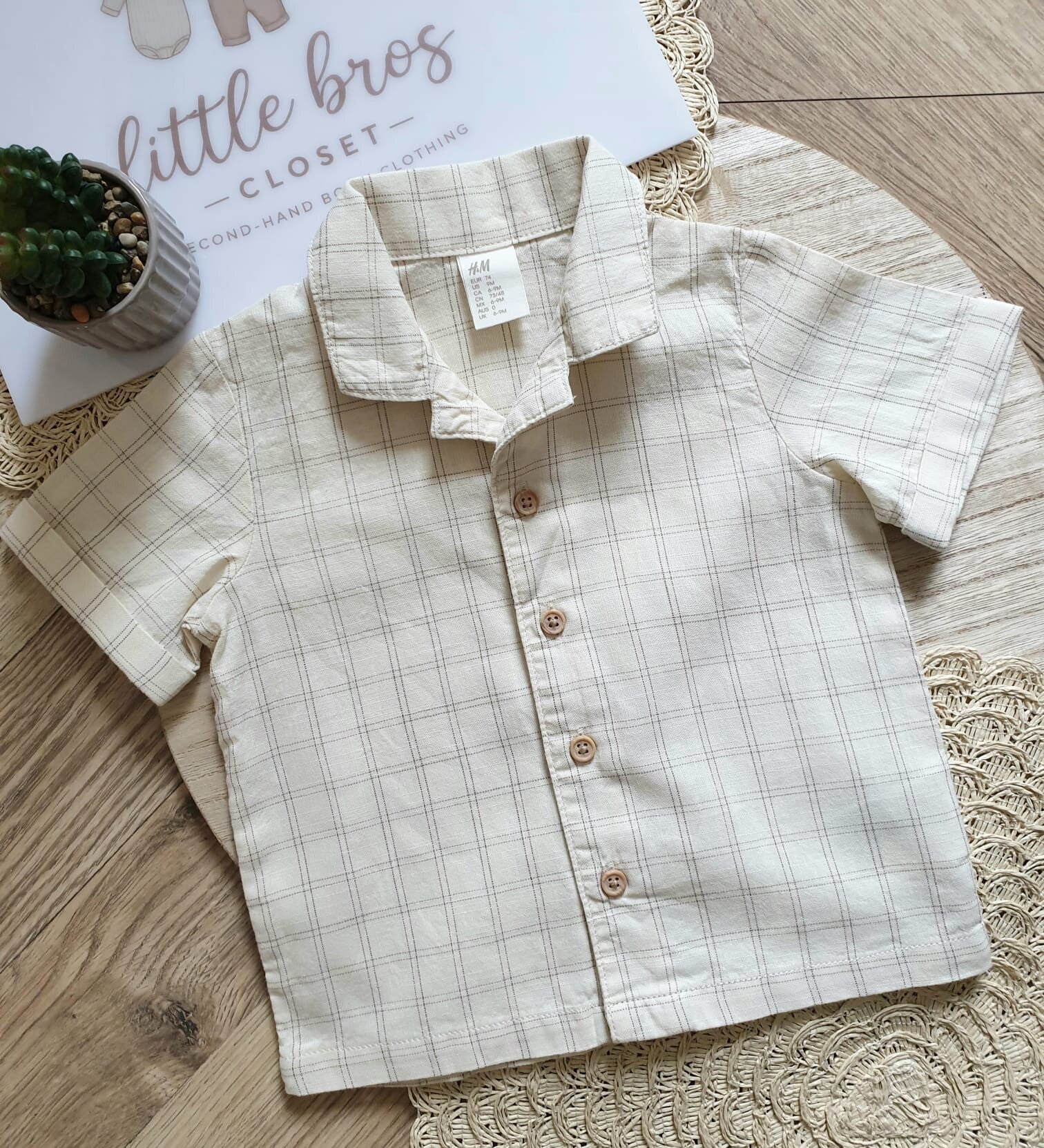 Ruitjes Blouse - 100% katoen - Maat 74