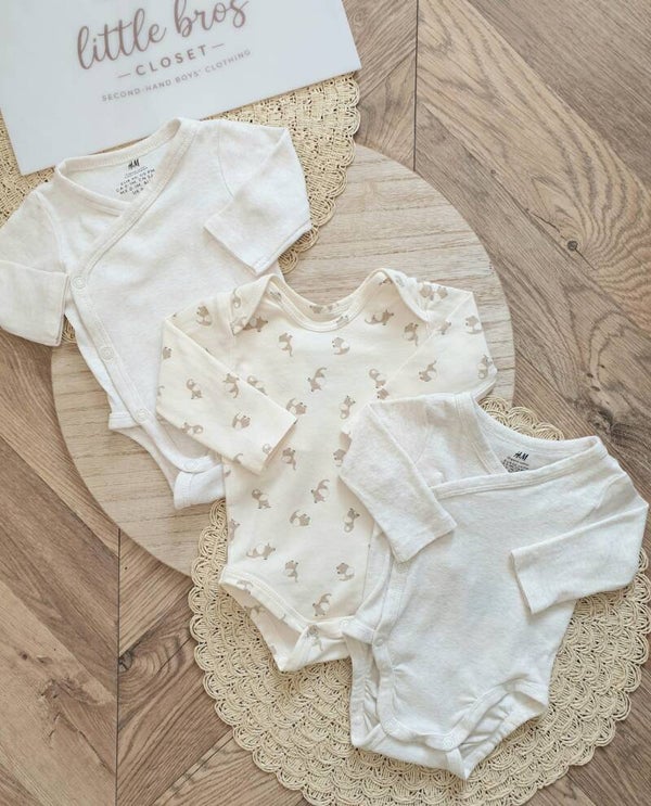 3 Soft Rompers - Maat 50/56