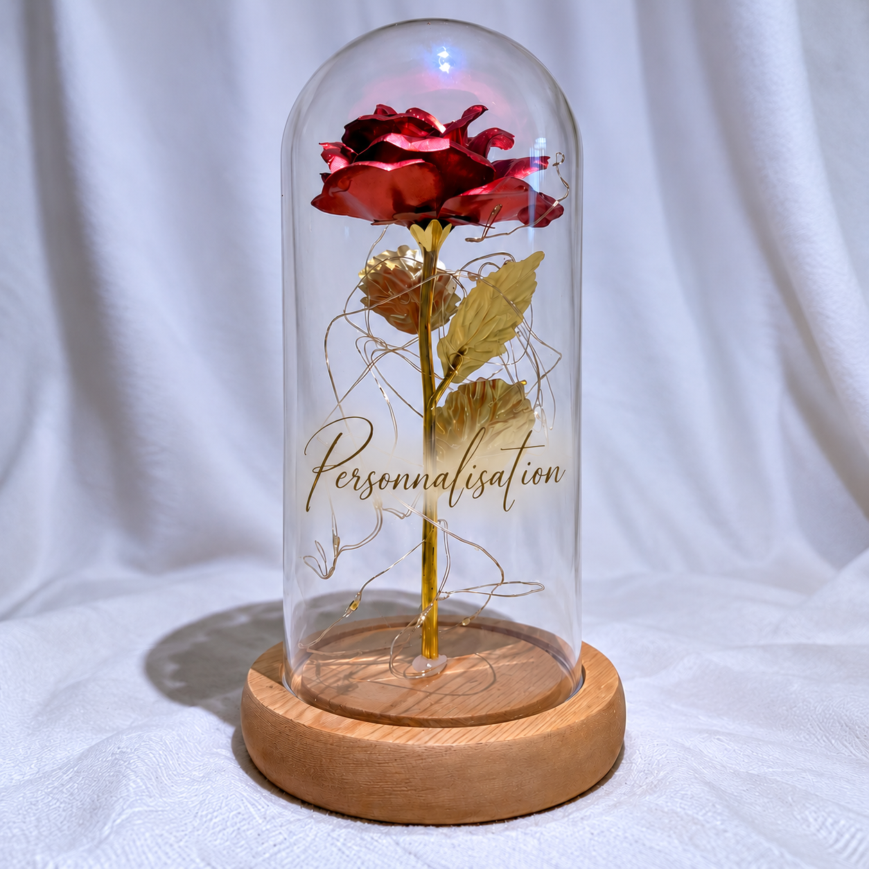 Rose éternelle personnalisé lumineuse