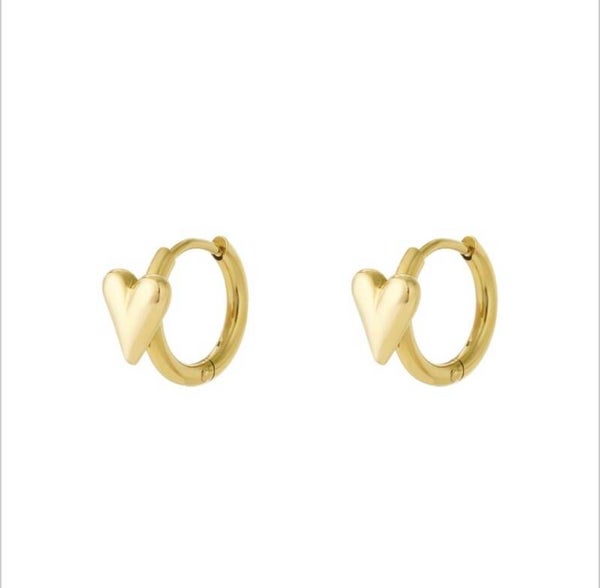 Oorbel hartjesring goud
