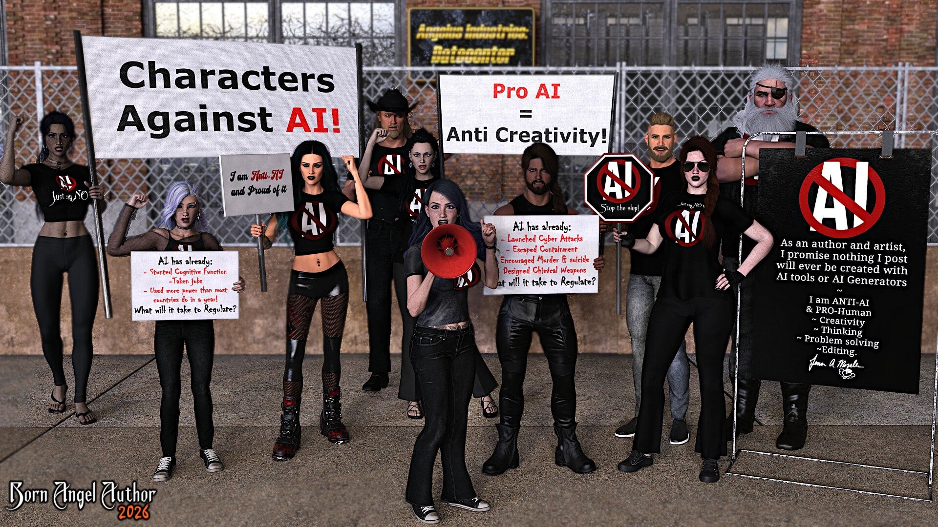 A Protest in front of a Datacenter