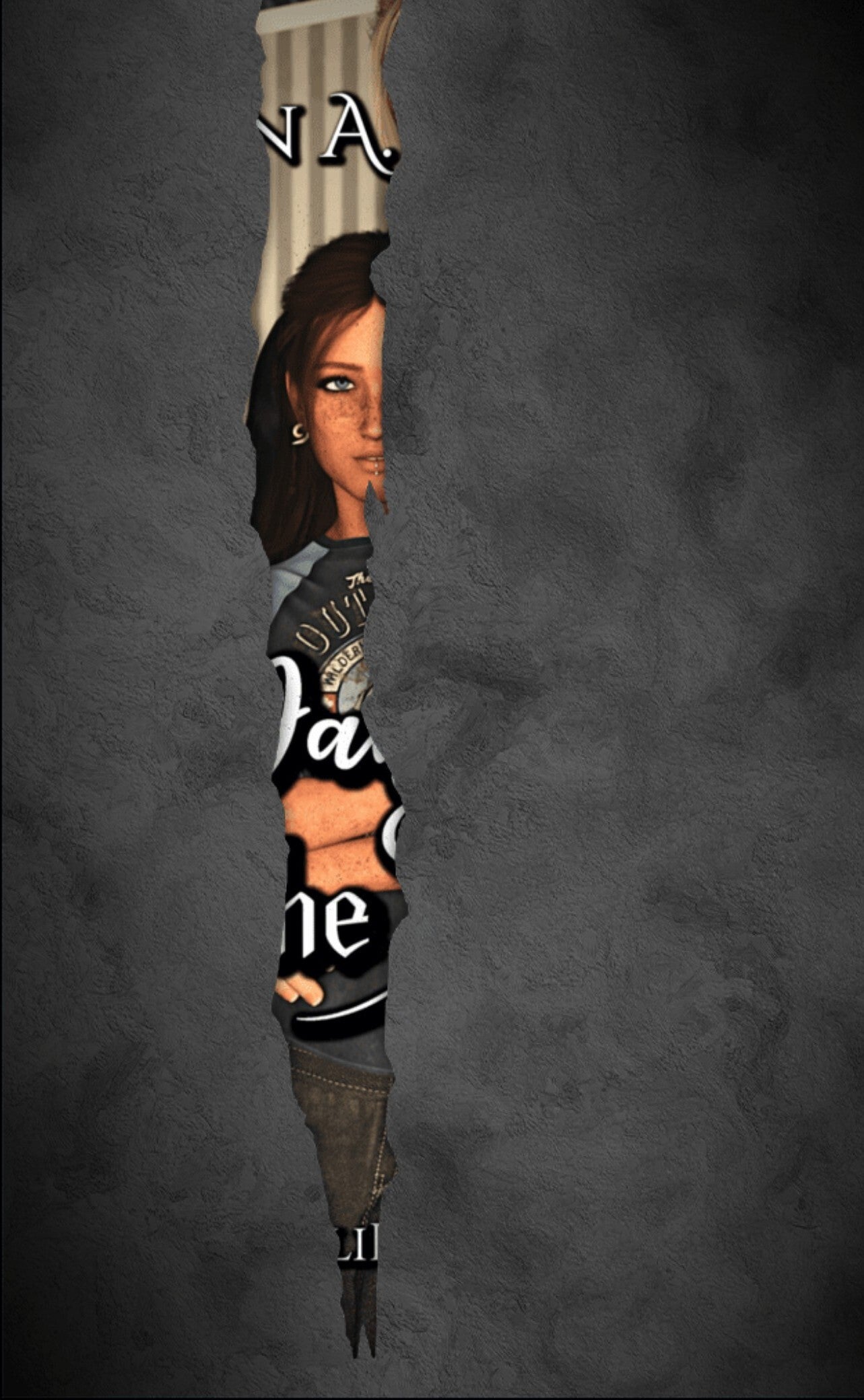 The Cover of A Born Angel, featuring the main character Kalista Iliana Angelic standing on the Court House Roof next to the railing in her leather corset and pants with her huge black wings extended as she looked back over her shoulder at you while her cu