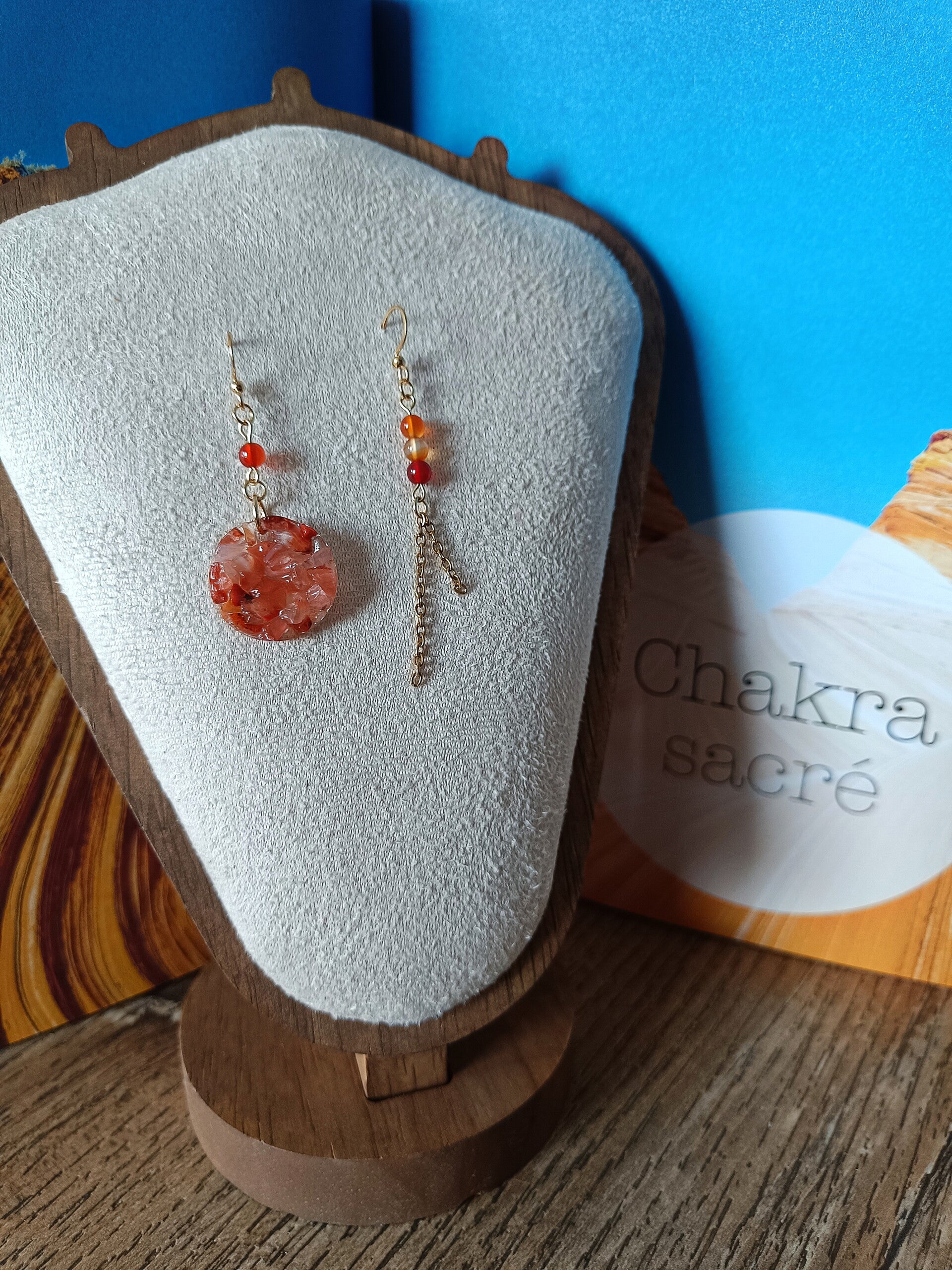 Boucles d’oreilles Chakra Sacré – Cornaline 🧡