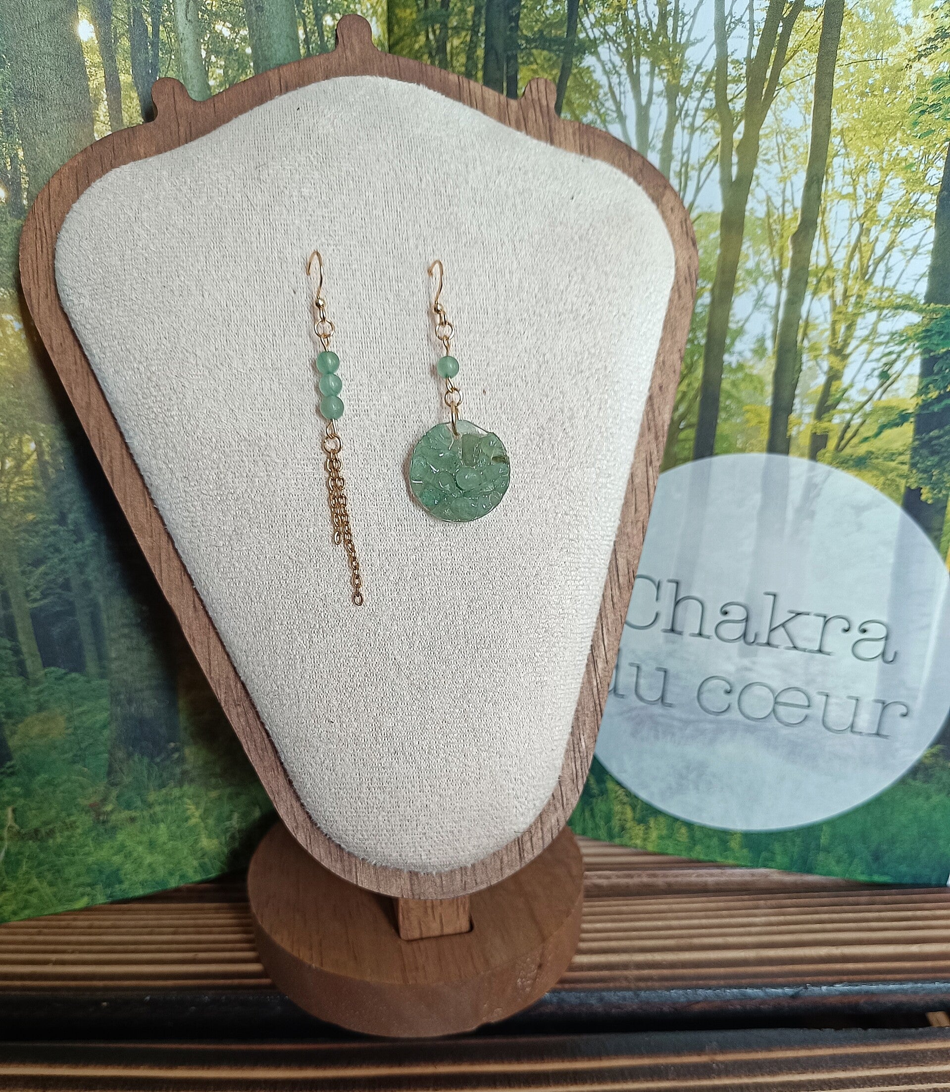 Boucles d’oreilles Chakra Cœur – Aventurine Verte 💚