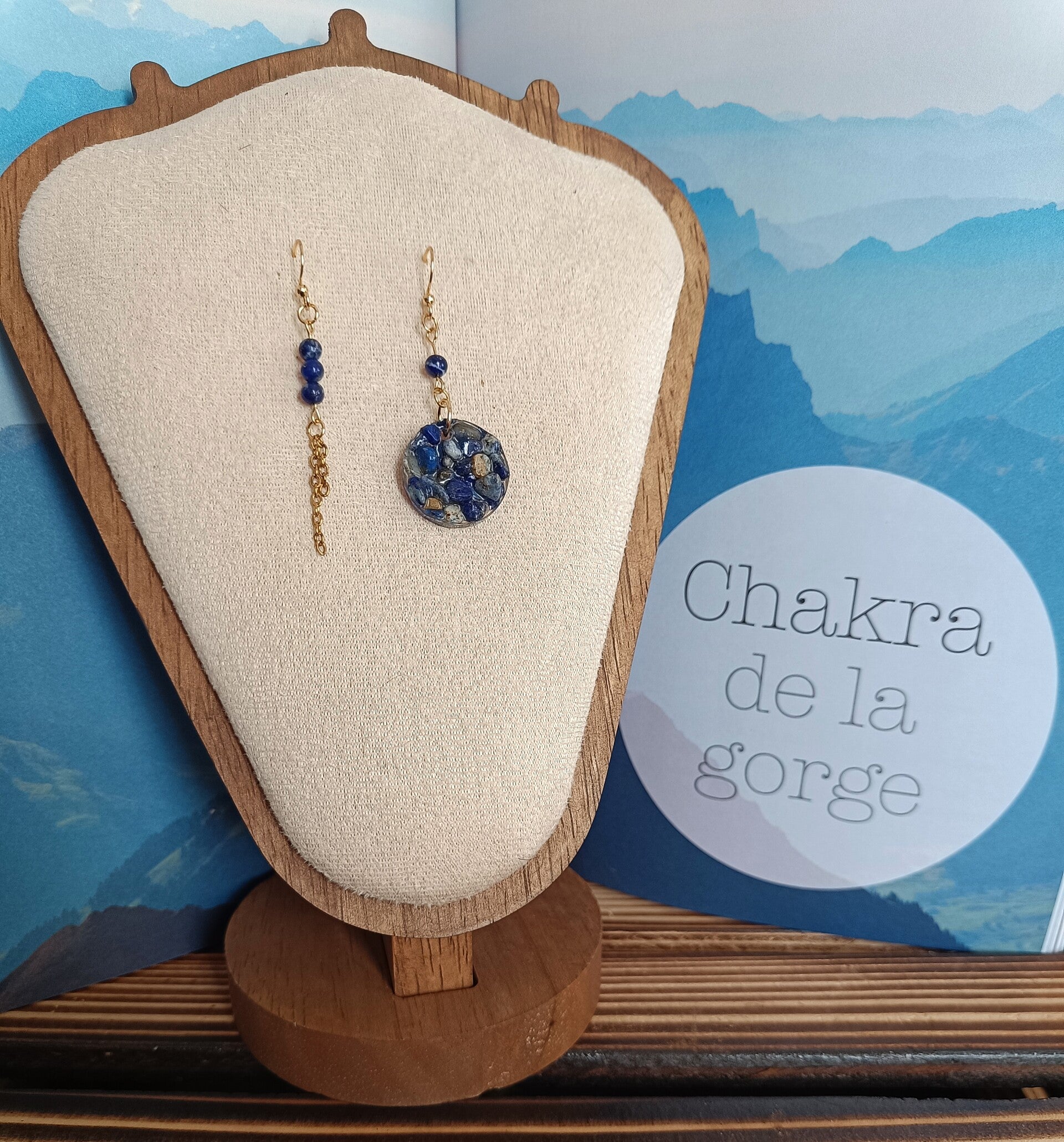 Boucles d’oreilles Chakra de la Gorge – Lapis-Lazuli 💙