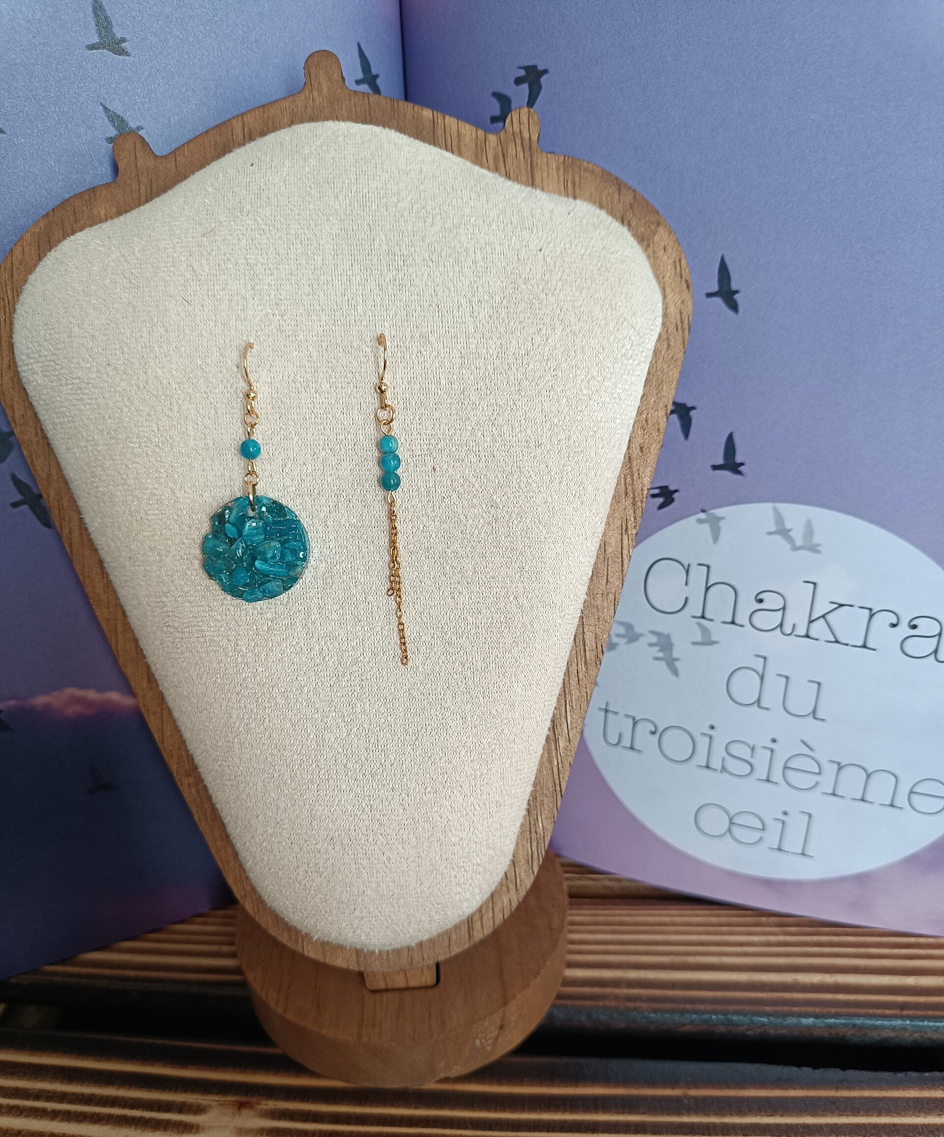 Boucles d’oreilles Chakra du Troisième Œil – Apatite Bleue 💙
