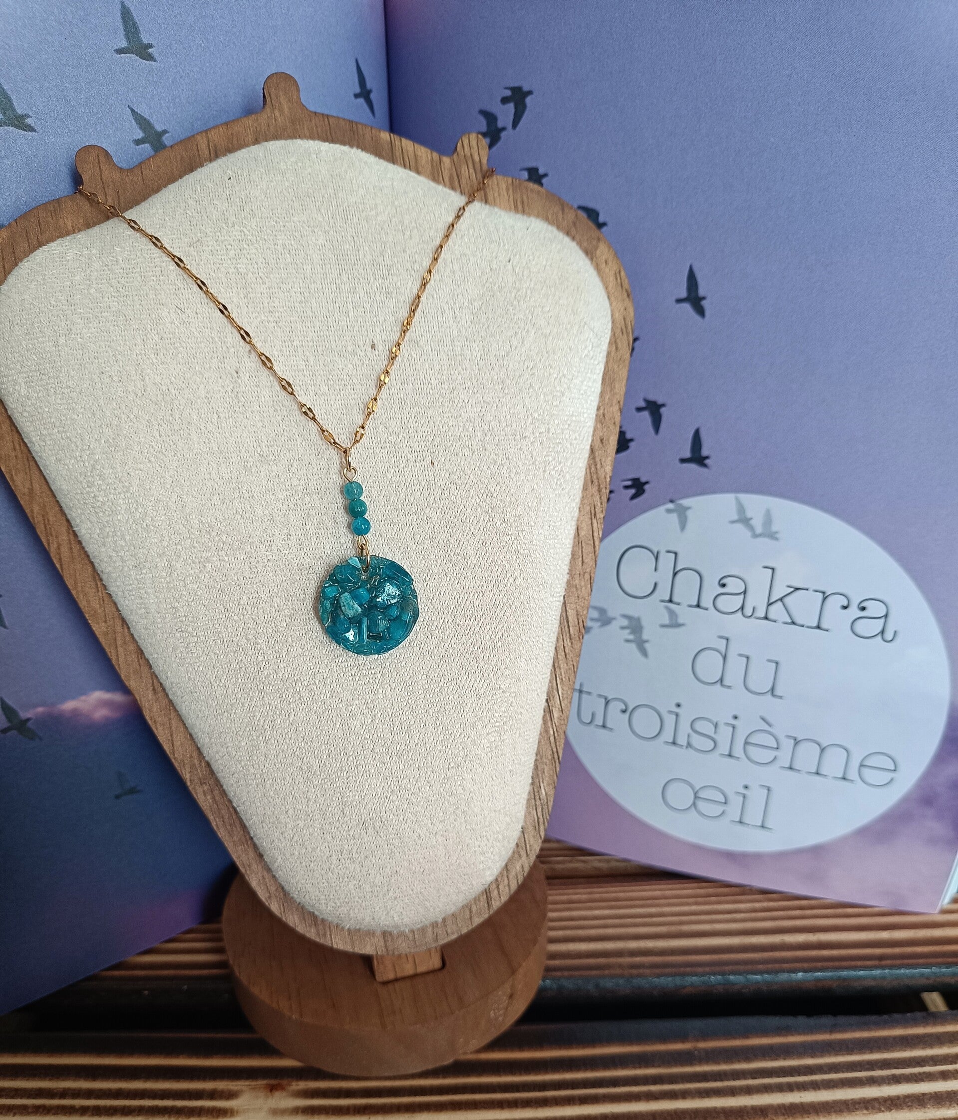 Collier Chakra du Troisième Œil – Apatite Bleue 💙