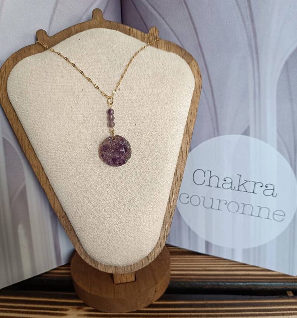 Collier Chakra Couronne – Améthyste 💜