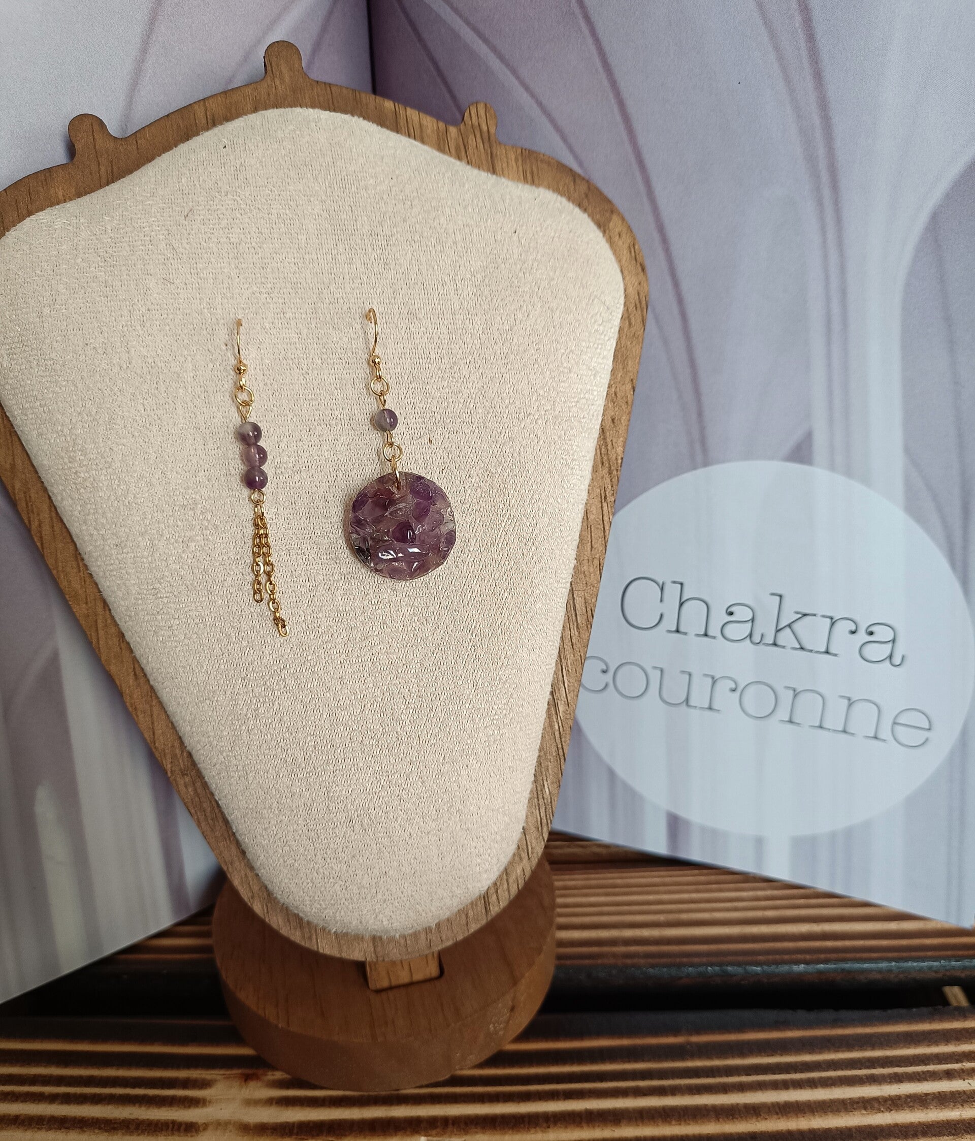 Boucles d’oreilles Chakra Couronne – Améthyste 💜