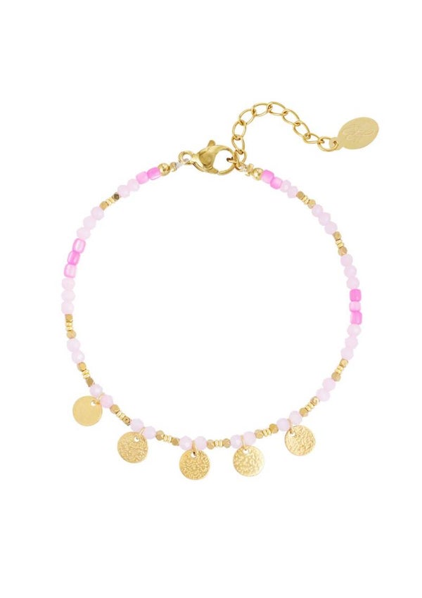 Roze enkelband goud