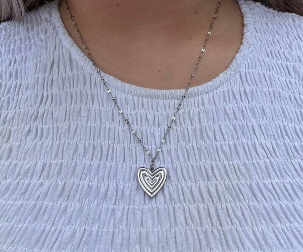 Hart twinkel ketting zilver