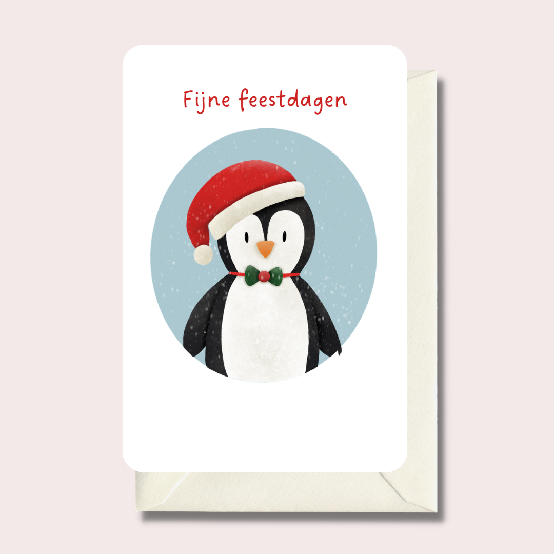 kerstkaart | pinguïn