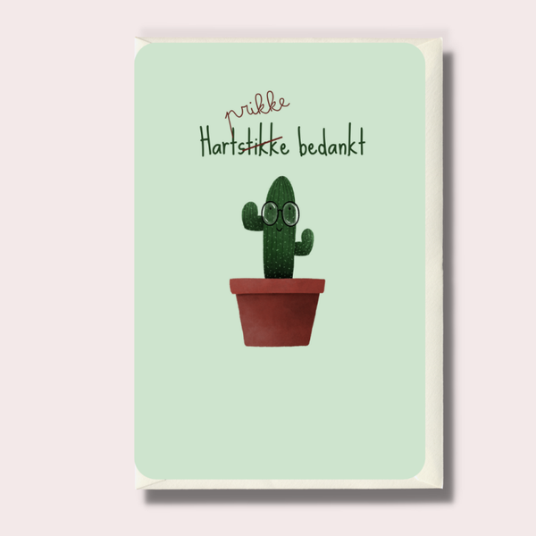 wenskaart | bedankt | cactus