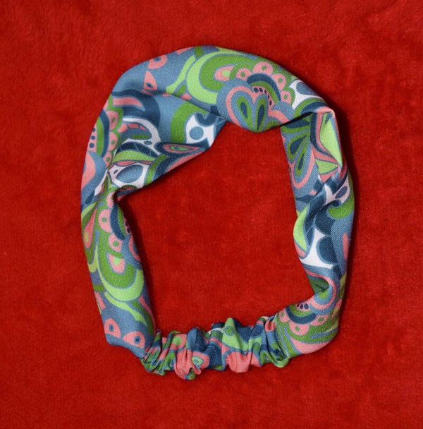 Blue paisley headband