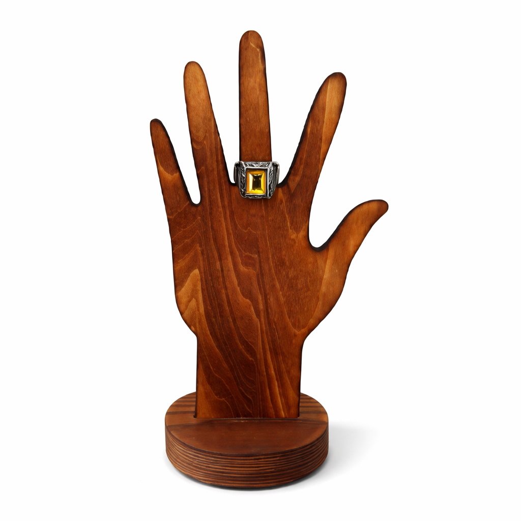 Amber Stone Ring – Elegant Unisex Design