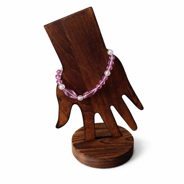 Transparent lilac beaded bracelet