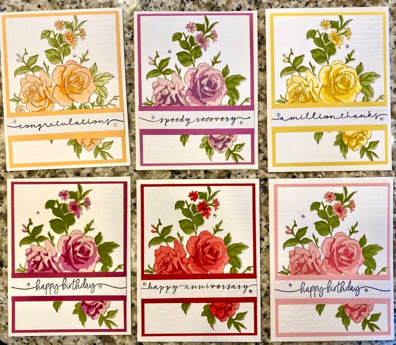 All color combos using Stampin Up Stencils