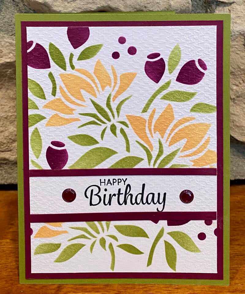 First Card using Gina K Stencils