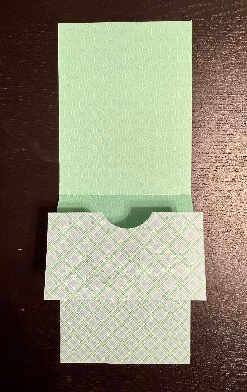 Fold up middle section, notch and glue edges