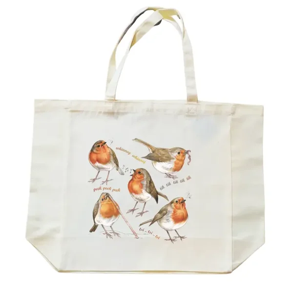 Katoenen Bigshopper - Roodborstjes