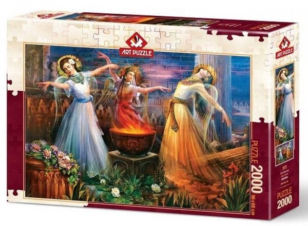 WATER-FIRE-SOIL, water, vuur en aarde, 2000 stukjes, 96x68cm.