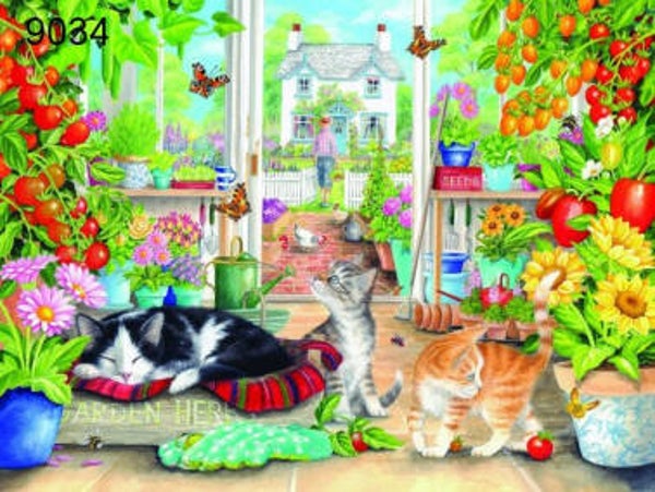 GREENHOUSE CATS, 1000 stukjes, ca. 68,5 x 49 cm.
